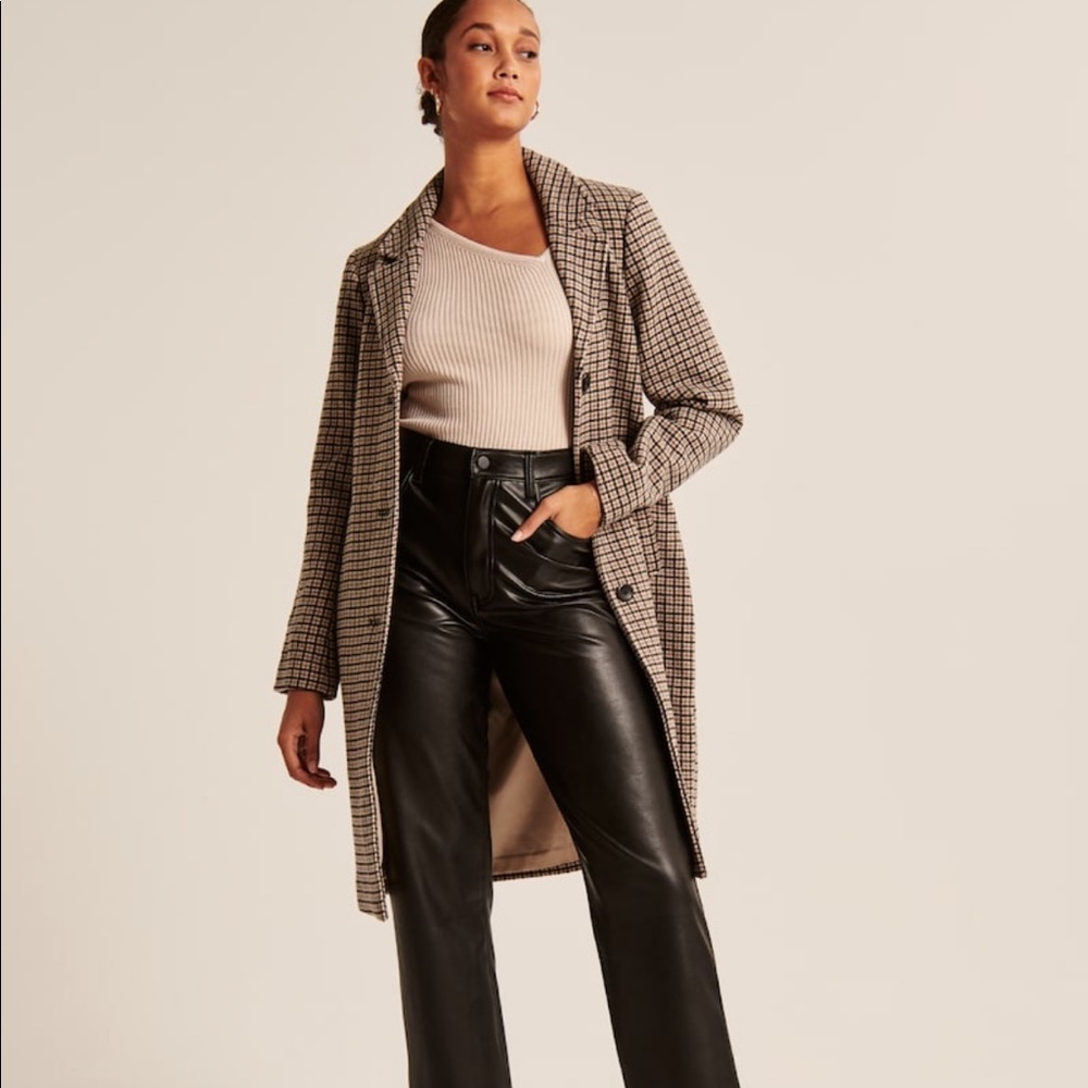 90s straight leg vegan leather pants
